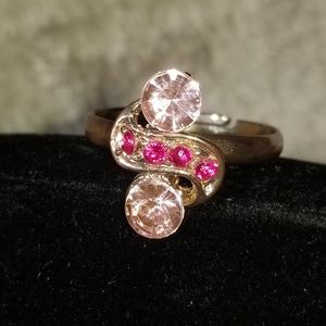 Pink Jewel Ring - Adjustable Band